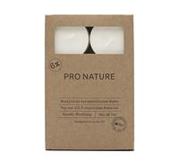 Müller Lot de 6 bougies chauffe-plat Pro Nature - Stéarine Maxi Lumières - Blanc - 8 heures de combustion - Sans paraffine ni huile de palme - Sans parfum - Cire naturelle - Qualité RAL