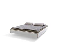 Müller Möbelwerkstätten Lit Flai - 140 x 200 cm - CPL blanc avec bord en contreplaqué de bouleau