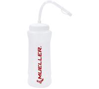 Mueller Quart Bottle w/Straw (New Design), Natural Color w/ Red Letters (1-...