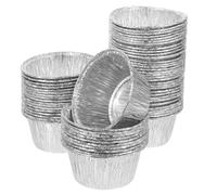 MUELODSIC 100 Pièces Moules Aluminium Ronds 3.15In Pour Tartelettes Aux Œufs Moule Alu Jetable Pour Pâtisserie Cuisson Four Et Congélateur