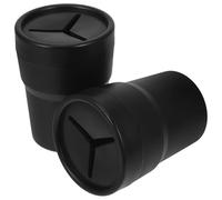MUELODSIC 2 Pièces Petite Poubelle de Voiture avec Couvercle, Porte-gobelet | PVC et PP, Portable pour Pièces et Bureau, Compact pour Déplacements Quotidiens et Covoiturage