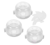 MUELODSIC 3 pièces Protège-boutons de Cuisinière Transparent Couvre Boutons Sécurité Garçon Fille Résistant Haute Température Base Ouvrable Protection Gaz Four Cuisson