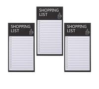 MUELODSIC Bloc-notes Magnétique pour Liste de Courses Noir, 3 Books, Papier, pour Famille, pour Porte de Réfrigérateur et Tableau Blanc Magnétique