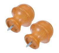 MUELODSIC Embouts en Bois pour Tringle à Rideaux 29 MM 2 Pièces Design Champignon Naturel pour Chambre et Salon
