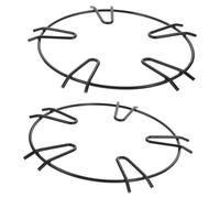 MUELODSIC Supports à Casseroles Cinq Branches En Acier Inoxydable Noir, Accessoires Cuisine Antidérapants Pour Cuisinière à Gaz, Lot De 2 Pièces Pour Foyer à Gaz Et Usage Domestique