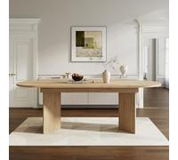 muenfly Table à manger extensible 160/200 x 90 cm Table de cuisine rectangulaire pour 6 à 8 personnes avec plateau de table de 18 mm d'épaisseur et coins arrondis Couleur chêne
