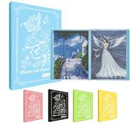 MUFEKUM Album de Peinture Diamant A3 Avec 60 Pochettes Transparentes, Rangement pour Images, Accessoires de Peinture Diamant (Bleu)