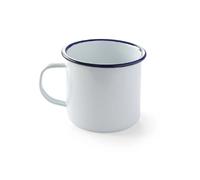 Hendi Mug en acier émaillé blanc bord bleu 0,52 L ø100×90 mm