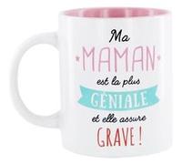 Mug 30 cl en céramique blanc avec message "ma maman est la plus géniale" - - ALTOBUY Blanc