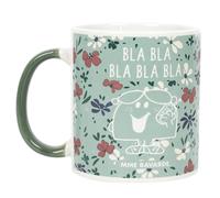 Mug 30 cl motif floral MONSIEUR MADAME série MME BAVARDE vert