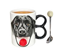 Mug à Café Chien Chien Noir La Langue Tirée Récipients À Boisson Tasses À | Tasse Café Céramique pour Maison Cuisine Lieu de Travail Salle de Pause Cafétéria Dortoir Après-Midi Thé