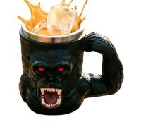 Mug à café singe en résine et acier 500 ml avec poignée en forme de singe | Amusant de café pour pique-nique en plein air, eau, feu de camp, thé, excursions à la maison