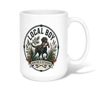 Mug à café vintage en céramique Motif chasse Labrador Retriever 425,2 g | Labrador retriever Art, gobelet, scène de chasse, thème aventure en plein air, style emblème rustique