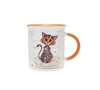 Mug avec des animaux - motif chat marron stylisé - matière porcelaine fine - contenance 320ML