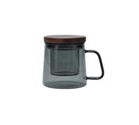 Mug avec filtre en verre et couvercle S|P Collection Luma Grey, 370 ml