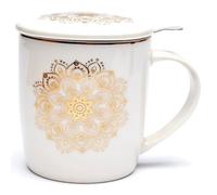 Zen et Ethnique Mug blanc avec infuseur métal - Mandala