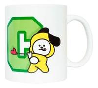 Line Friends BT21 Mug en Céramique Capacité 300ml Innocent, "work hard, play hard" CHIMMY BT21 Blanc