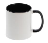 Mug céramique MB TECH 330ml (11oz) Blanc/poignée et intérieur noir - Qualité AAA - Diamètre 82mm