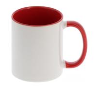 Mug céramique MB TECH 330ml (11oz) - Blanc/poignée et intérieur rouge - Qualité AAA - Diamètre 82mm