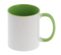 Mug céramique MB TECH 330ml (11oz) Blanc/poignée et intérieur vert - Qualité AAA - Diamètre 82mm