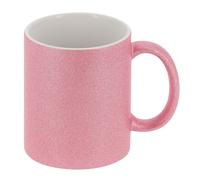 Mug céramique MB TECH 330ml (11oz) - Rose pailleté/intérieur blanc- Qualité AAA - Diamètre 82mm