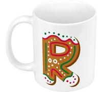 Mug céramique R romain rose lettre Blanc G