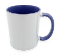 Mug céramique TECHNOTAPE 325ml (11oz) Blanc/poignée et intérieur lavande - Qualité AAA - Diamètre 82mm