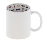 Mug céramique TECHNOTAPE 330ml (11oz) Blanc - Intérieur "I love Dad" - Qualité AAA - Diamètre 82mm