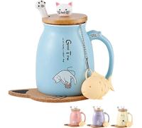 Mug Chat en Céramique Mignon pour Café et Thé 350 ml bleu