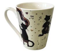 Mug chats musiciens - matière porcelaine fine - contenance 350ML - belle présentation dans boite décorée