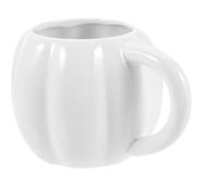 Mug Citrouille en Céramique Blanc 500ml Réutilisable Ambiance halloween | Forme Originale et Festive, pour Eau ou Thé, Entretien Facile, Maison, la Cuisine et Fêtes Saisonnières