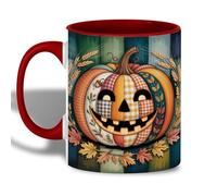 Mug citrouille patchwork à carreaux Jack Tasse Cappuccino | tasse en porcelaine Humorous Tasse en céramique pour Collègue Maman thé