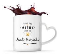 Mug coeur Mieux avec un Jack Russell Cadeau Vanlife Propriétaire de Chien