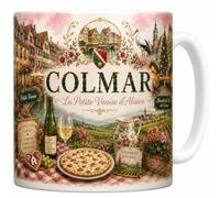Mug Colmar - La Petite Venise d'Alsace - Colombages, Route des Vins - Tasse Céramique 330 ml Design Aquarelle - Cadeau Alsacien, Souvenir Vacances Colmar, Alsace - Imprimé en France - EveryMug