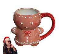 Mug de Noël en céramique avec poignée 280 ml | Mugs de Noël amusants pour fête, bar, hommes, enfants, adultes, collègues, femmes, maison, bonhomme en pain d'épice