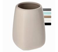 Mug de Salle de Bain KADAX, mug Brosse à Dents en céramique, Tasse de Salle de Bain, Porte Brosse à Dents pour Salle de Brosse à Dents, Dentifrice, Rangement, Tasse à Eau, dépoli, (Beige)