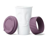 Mug de transport en porcelaine tassen avec bague en silicone wineberry - 400ml - fabriqué en allemagne