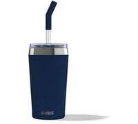 SIGG Gobelet isotherme Helia Night Ink – avec paille en verre durable, inox 18/8, étanche Bleu 0,45L