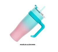 Mug de transport - XXL - 1,2L - Isotherme - Modèle aléatoire - Paille intégrée