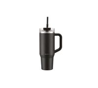Bodum Travel Mug Tumbler 1,2 L Black Beauty - Bouteille en métal noire avec paille, poignée et couvercle - Passe au lave-vaisselle - Pour boissons froides et café chaud
