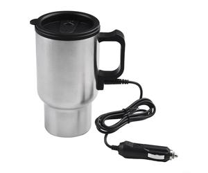 Mug de voyage en acier inoxydable compatible 12 V 450 ml avec corps isolé sous vide et bouchon scellé en silicone pour véhicules