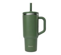 Qwetch Gourde isotherme avec paille et bouchon étanche – 90 cl Kaki – Garde 48h glacé / 12h froid