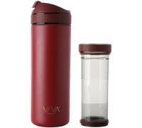 Mug de voyage RECHARGE ANYTIME 460 ml, avec infuseur à thé, framboise, Viva Scandinavia