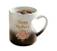Mug en céramique | 325 ml à changement de couleur sensible à la chaleur | Bol en céramique en forme de cœur pour eau, thé, lait, eau, fête des mères, réunions à domicile, événements, appartements,