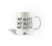 Mug En Céramique Citation My House My Rules My Coffee