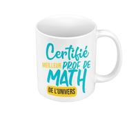 Mug en céramique - FABULOUS - Certifié meilleur prof de Math - 325 ml - Compatible lave-vaisselle - Cylindrique