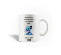 Mug En Céramique Lilo Et Stitch Ohana Citation Blanc