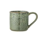 Mug en grès vert, avec couvercle, décoré à la main - Bloomingville, Feras - Ø9xH9 cm