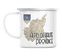 Mug en métal émaillé Alpes de haute provence 04 Blanc G