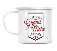 Mug en métal émaillé Certifiée grand mère de Blanc G
